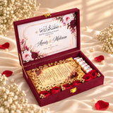 Dawat-e-Nikah Royal – Personalised Nikah Invitation Box with Golden Frame