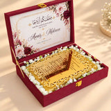 Paigham-e-Qubool Royal – Personalised Nikah Invitation Box with Golden Frame