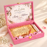 Dawat-e-Nikah Royal – Personalised Nikah Invitation Box with Golden Frame
