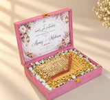 Paigham-e-Qubool Royal – Personalised Nikah Invitation Box with Golden Frame