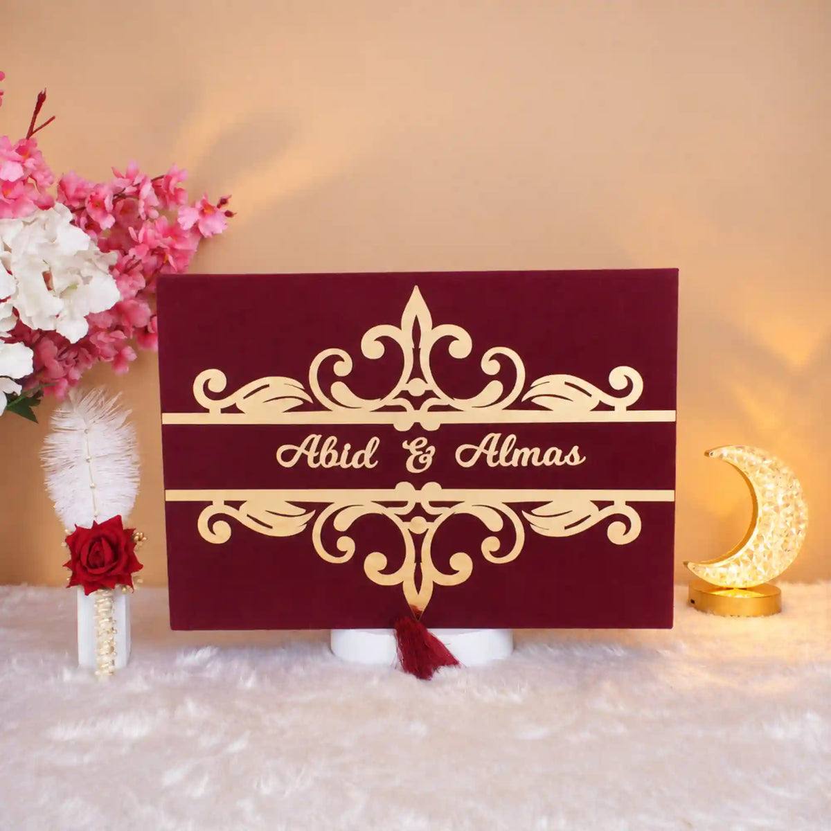 Maroon Flakes Amaanat-e-Nikaah (امانت نکاح) Bridal Quran Set