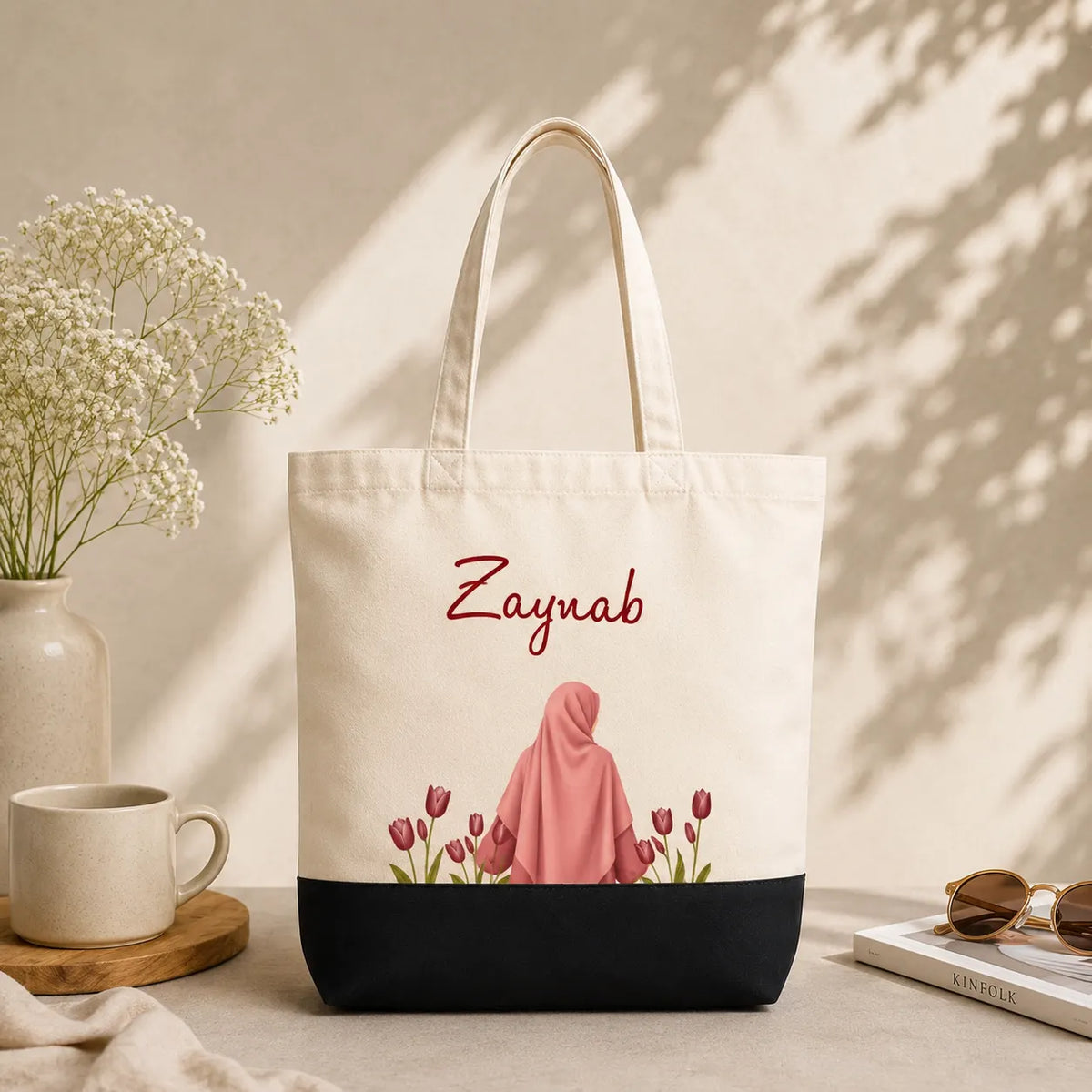 Blooming Veil Personalized Muslimah Tote Bag