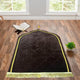 Brown Dome Janamaz - Personalized Prayer Mat placed in a serene room with Quran, ideal for spiritual use at home or travel.