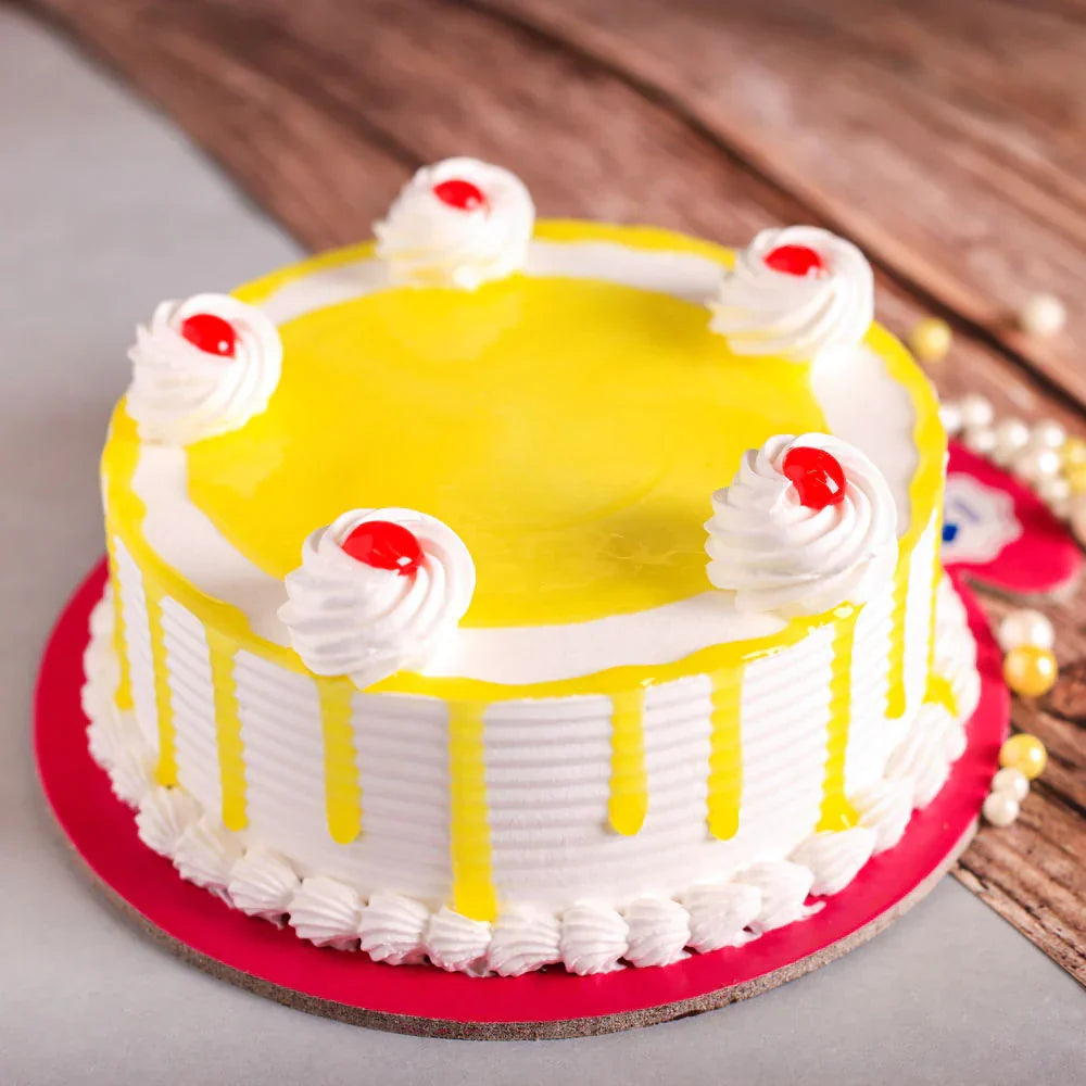 Delicious Pineapple Cake sliced to show the layers inside