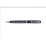 Black pen with silver accents on a white background