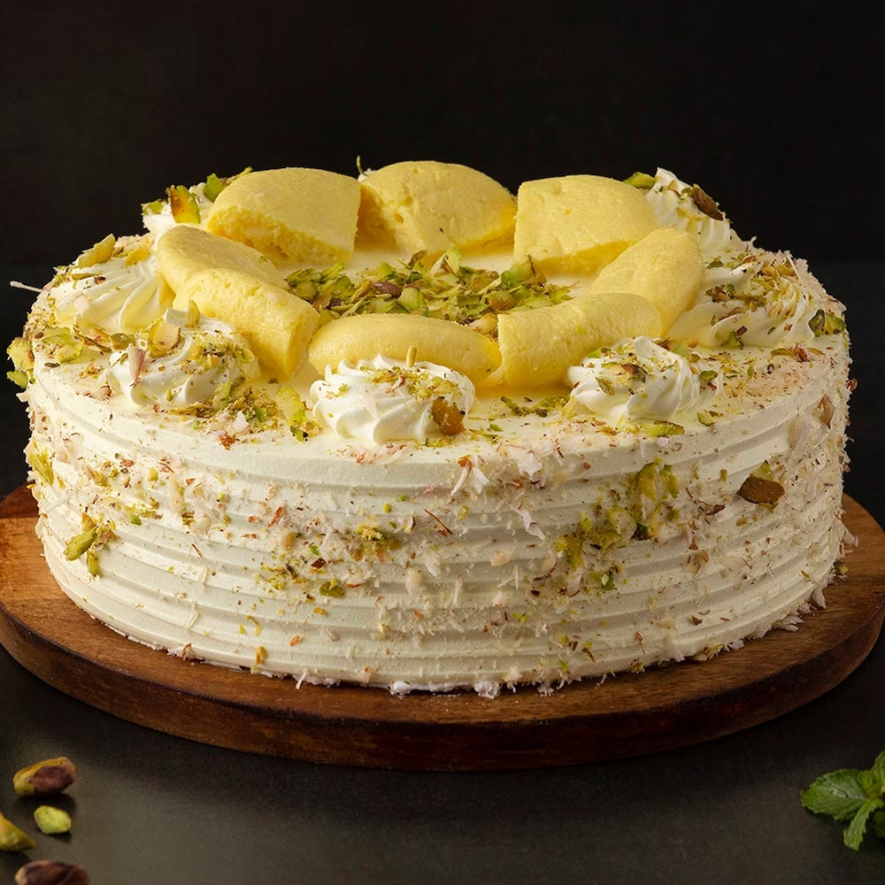 Delicious Rasmalai Cake packed and ready for delivery