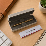 Glide Premium Ball Pen with Gold Finish displayed alongside its gift box
