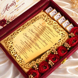Dawat-e-Nikah Royal – Personalised Nikah Invitation Box with Golden Frame