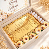 Dawat-e-Nikah Royal – Personalised Nikah Invitation Box with Golden Frame