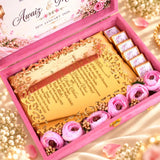 Dawat-e-Nikah Royal – Personalised Nikah Invitation Box with Golden Frame