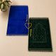 Blue & Green Rectangle Couple Janamaz with Heart