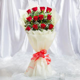 Classic Aura 12 Red Roses Bouquet — full bouquet view
