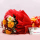 8 Mixed Roses Bouquet — detail of the flowers and wrapping