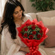 8 Mixed Roses Bouquet — detail of the flowers and wrapping