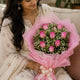8 Pink Roses — full bouquet view