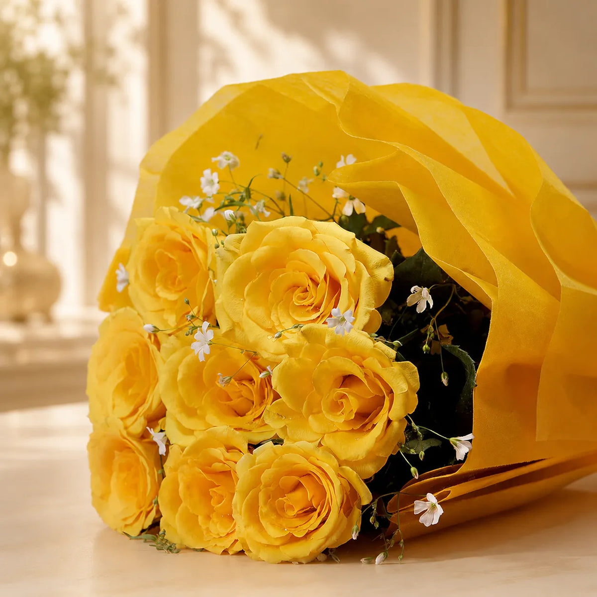 8 Yellow Roses