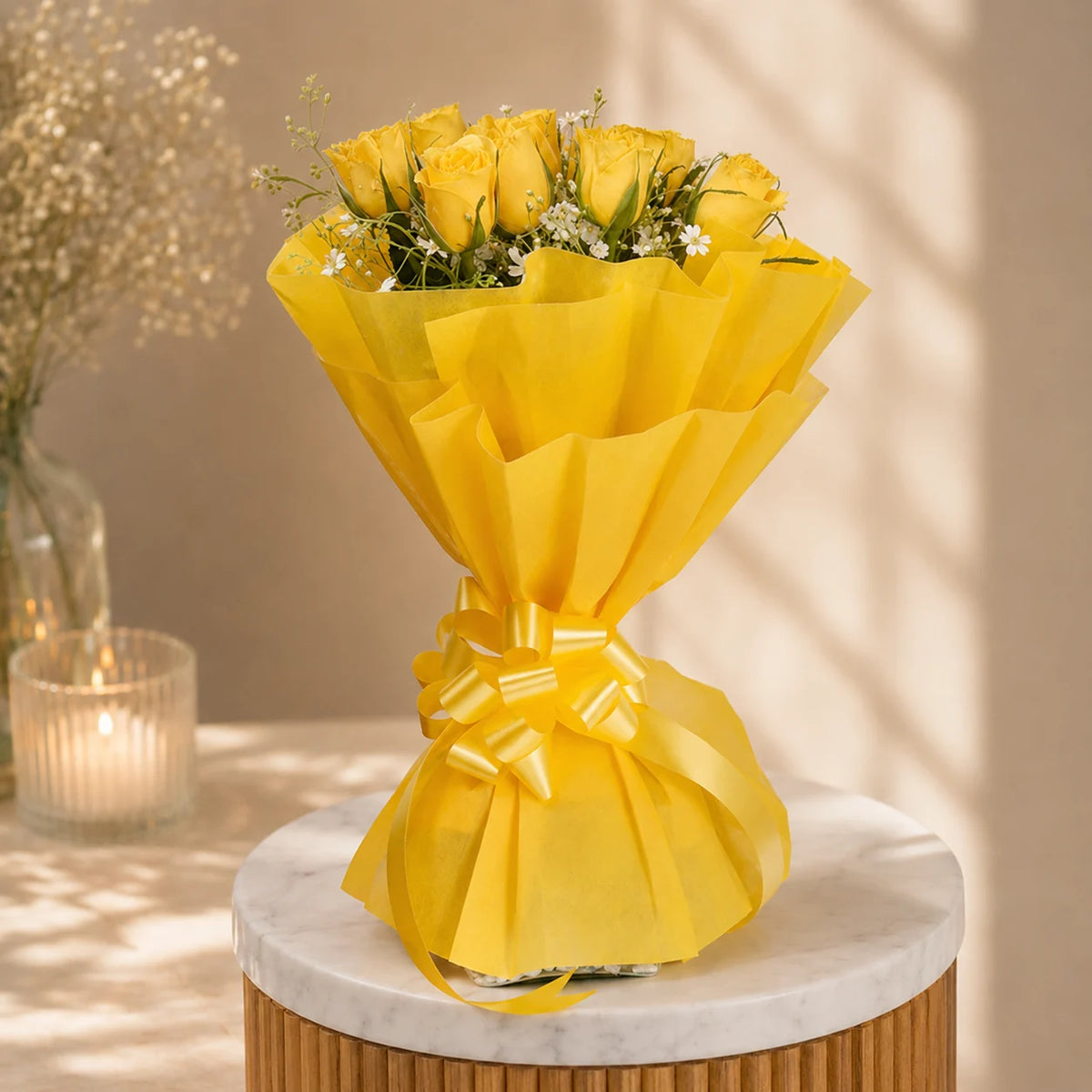 8 Yellow Roses