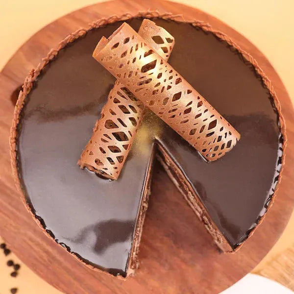 Classic Chocolate Cake close-up detail shot