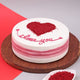 Expression of Love Red Velvet Cake sliced to show the layers inside