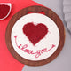 Expression of Love Red Velvet Cake close-up detail shot