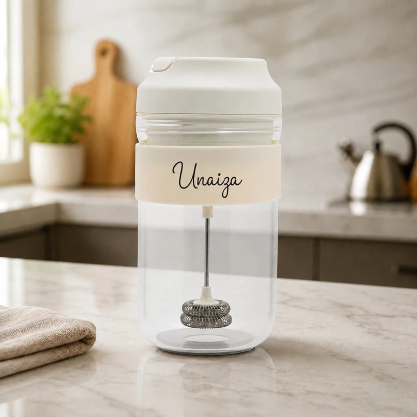 Brewster Borosilicate Mug with Frother, Stirrer & Beater Main image