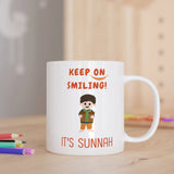 Keep On Smiling Sunnah Mug - Sunnah Smiling Mug | Ceramic, 350ml with cute boy illustration and positive Sunnah reminder, ideal for gifting.