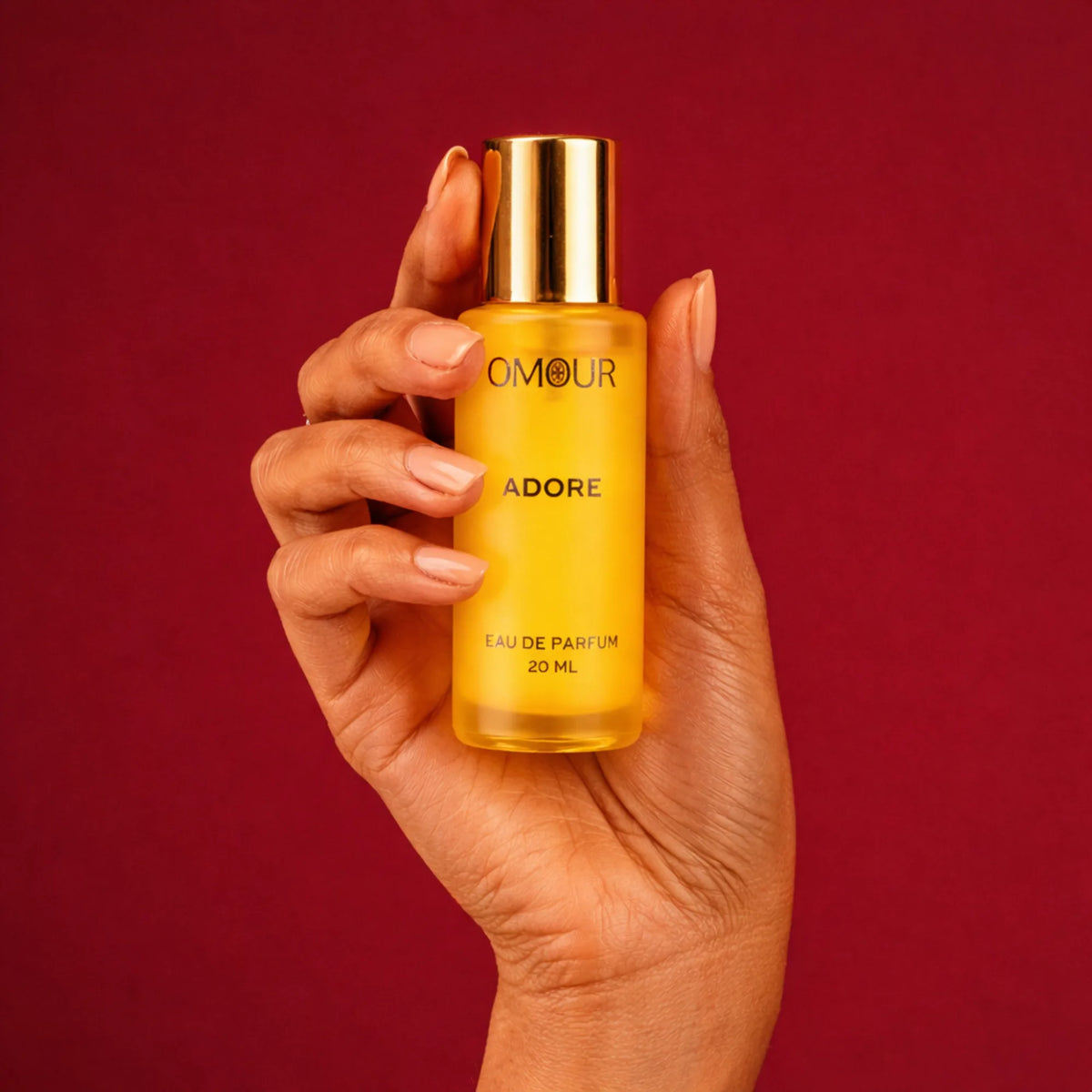 Omour Perfume Set - French Collection yellow fragrance bottle with gold cap