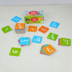 Arabic Alphabet Matching Game for Kids – Picture Learning Cards with colorful flash cards for letter recognition and memory skills.