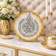 Ayatul Kursi Designer Frame - Handcrafted with Love | Elegant Design displayed on a marble console with gold accents, ideal for Islamic home decor.