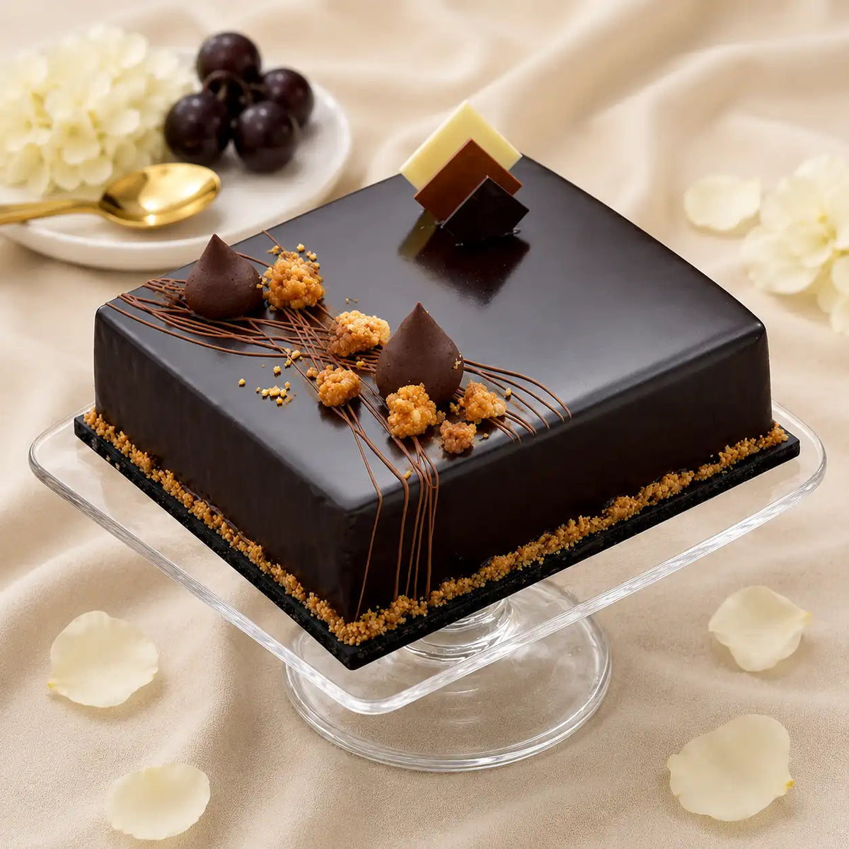 Belgium Chocolate Truffle Cake — cake, detail view