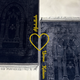 Couple Prayer Mat Set - Black Rectangle Janamaz with heart design and personalized names Abdullah and Umme Kulsum, ideal for wedding gifts.