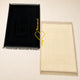 Couple Janamaz Set in black and champagne gold with heart design, soft fabric prayer mats for two, ideal Islamic wedding or bridal gift.