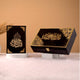 Elegant Black Flakes Rehal Bridal Hamper with velvet Quran and premium gift box, ideal for Islamic wedding gifts and ceremonial occasions.