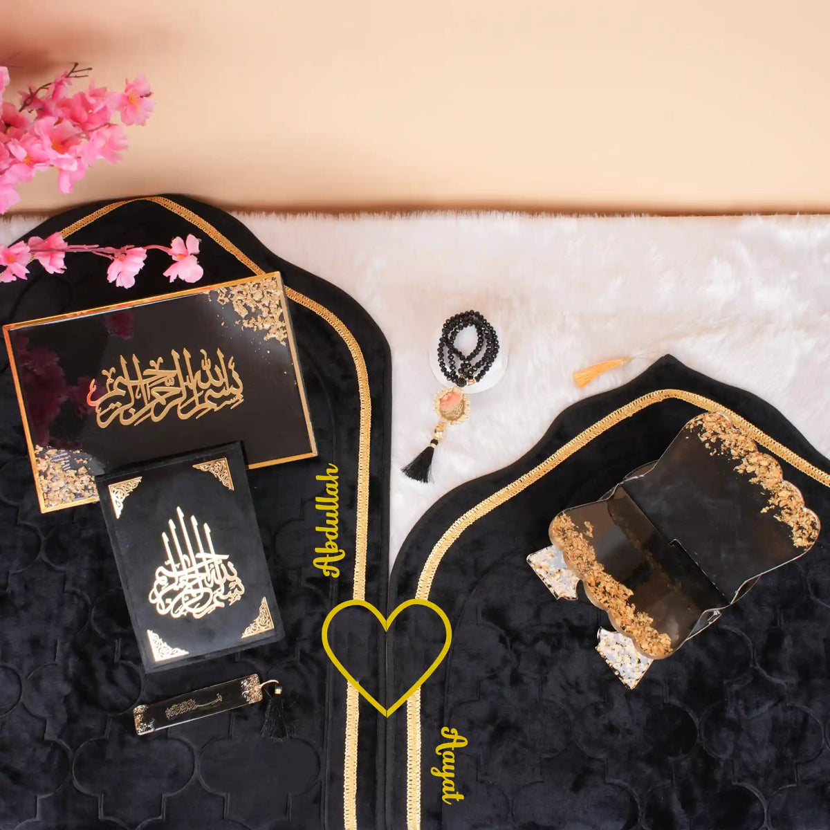 Black Flakes Couple Ibadah Set