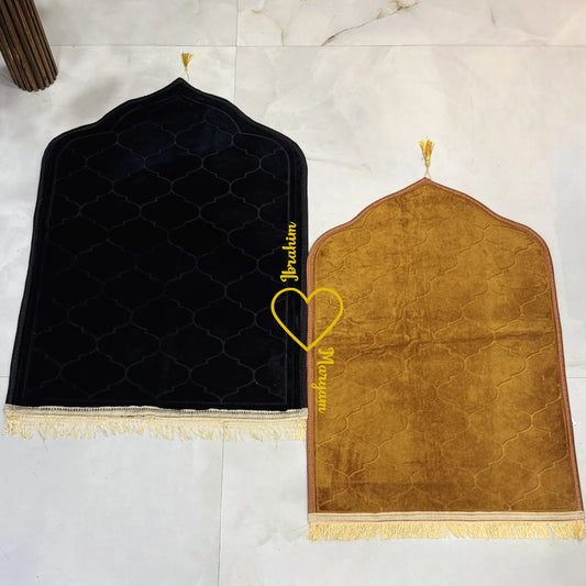 Black & Golden Dome Couple Janamaz with Heart