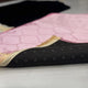 Close-up of Black & Pink Dome Couple Janamaz showing anti-slip backing and soft velvet texture, ideal for daily prayer use.