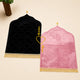 Black & Pink Dome Couple Janamaz set with heart design, ideal Islamic gift for weddings or anniversaries, includes two prayer mats in matching style.