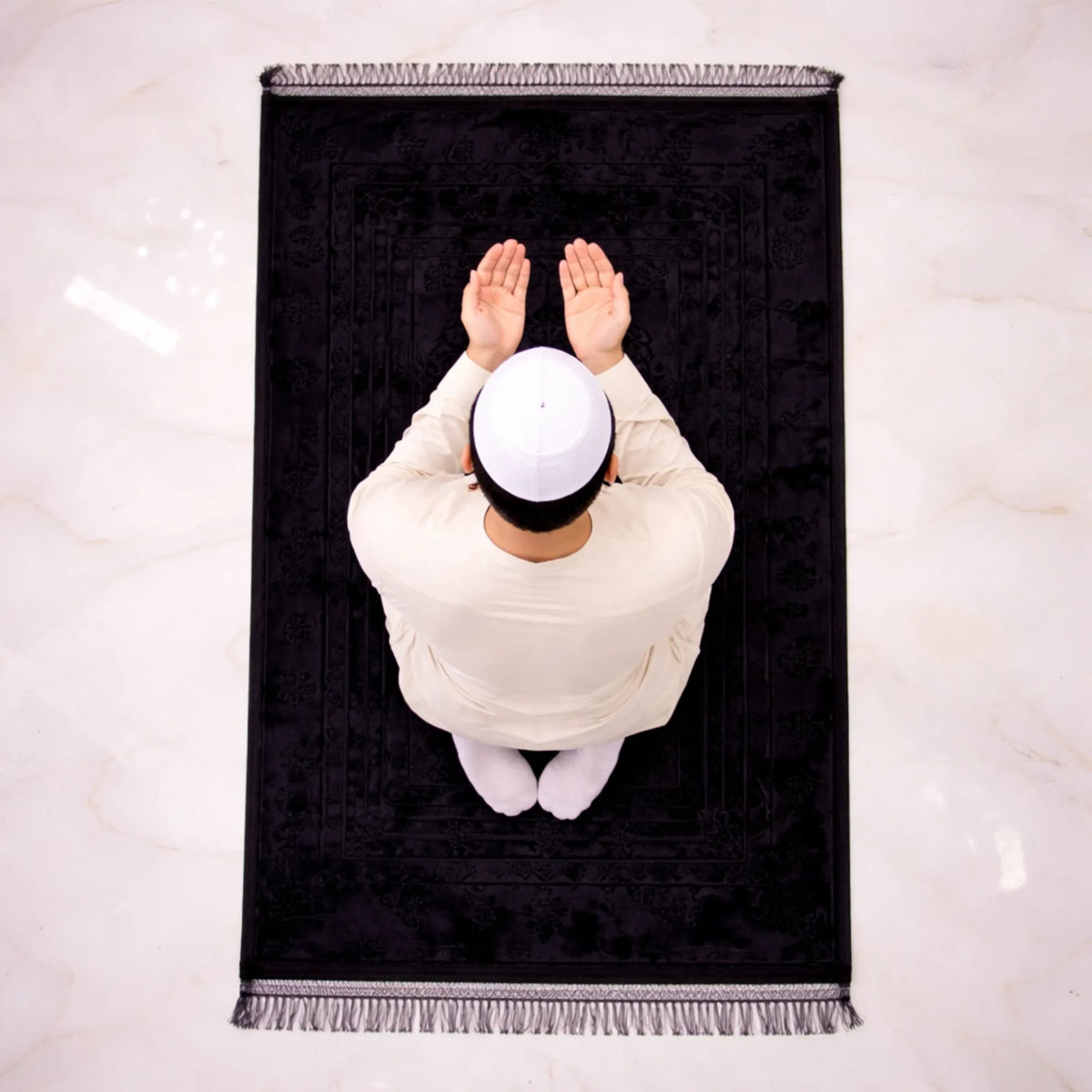 Black Rectangle Premium Janamaz with name