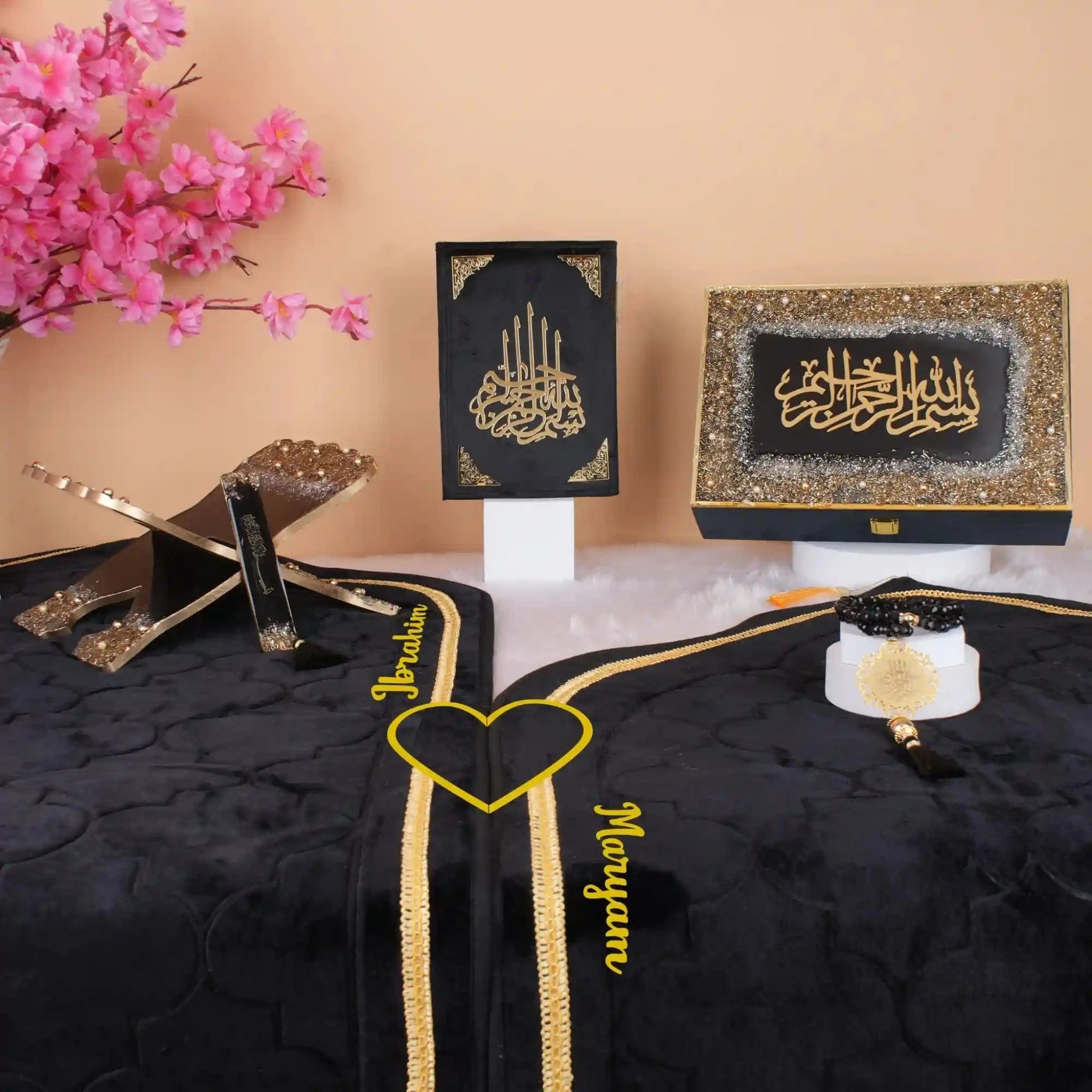 Black Sequence Couple Ibadah Set Secondary image