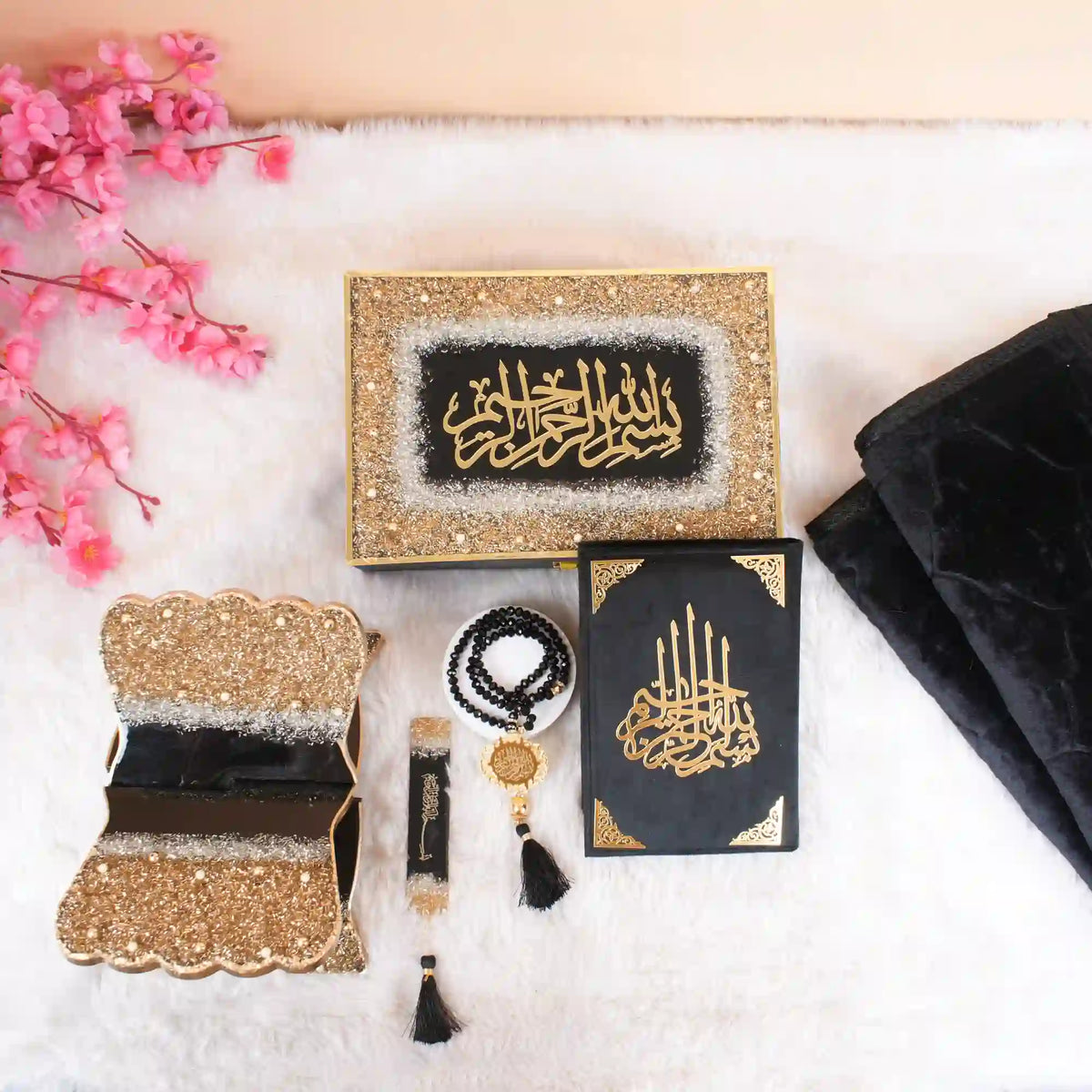 Black Sequence Sawab-E-Jariya Hamper — gift by Hadiyah Gifting