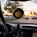 Black Duet Golden Flakes Car Hanging with Islamic design for vehicle decor