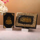 Elegant Black Stones Rehal Hamper with velvet Quran and embellished gift box, ideal for Islamic gifting and ceremonial occasions.