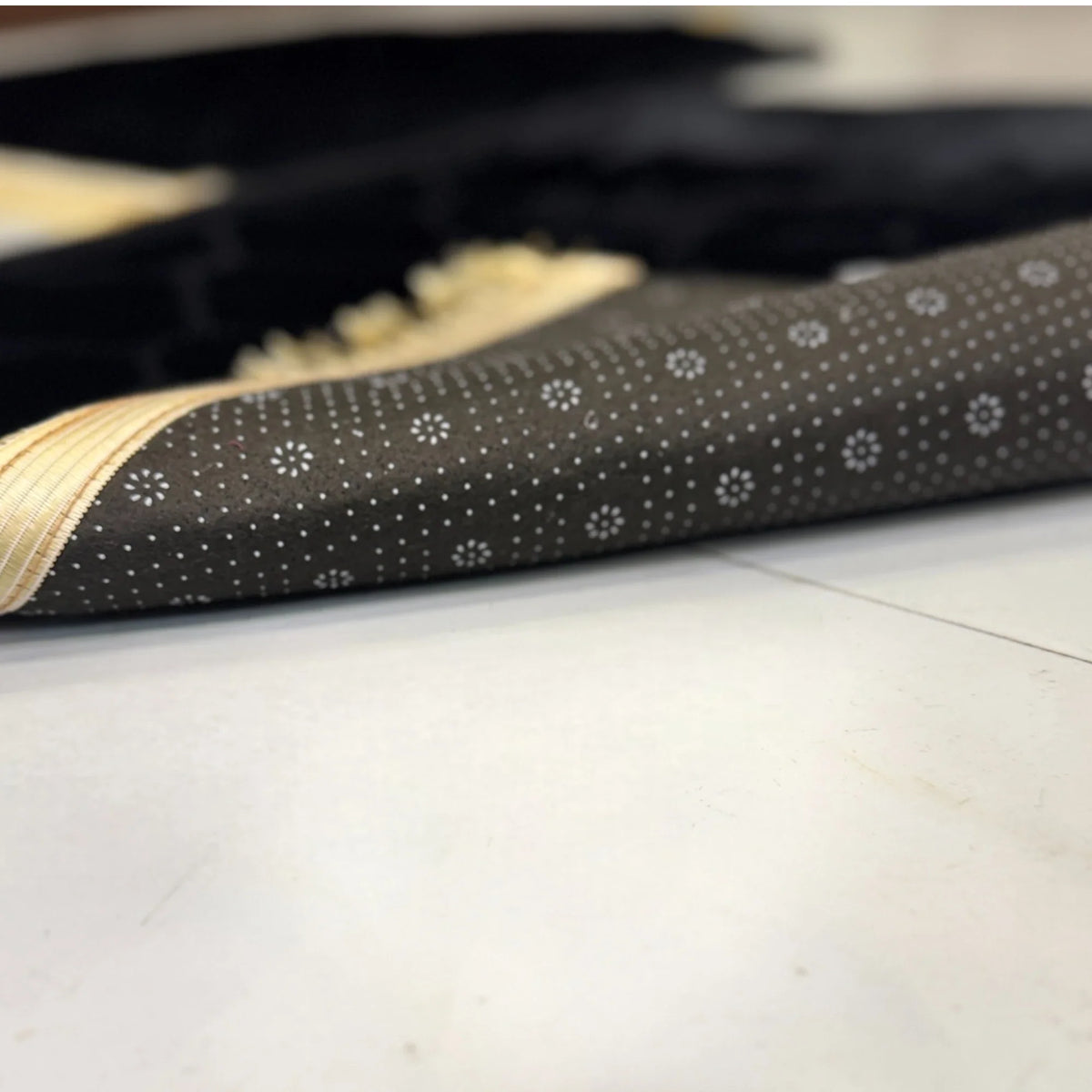 Underside view of Dome Couple Janamaz Set - Prayer Mats featuring non-slip dotted backing for stability during prayer, crafted for daily devotion.