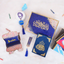 Blue glitter Islamic calligraphy gift box with tassel