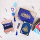 Blue glitter Islamic calligraphy gift box with tassel