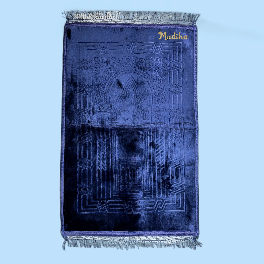Blue Rectangle Premium Janamaz with name