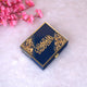 Closed designer box of Mini Velvet Quran Gift Set in Blue Flakes with intricate gold accents, perfect for religious gifting and ceremonial use.