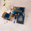 Blue Flakes Rehal Set - Premium Quran Gift Set Online featuring velvet Quran, crystal tasbeeh, rehal, and bookmark in a designer box.