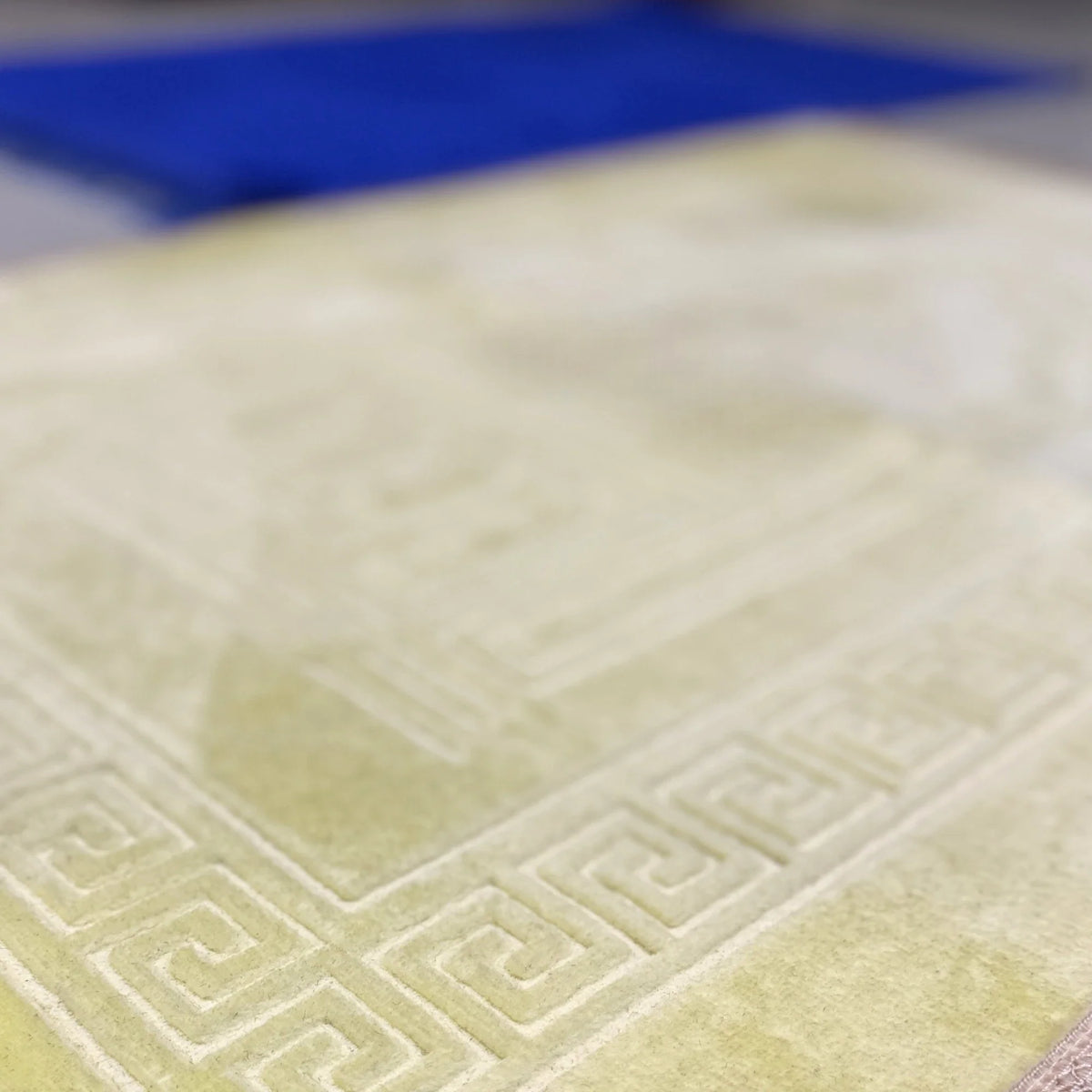 Detailed texture of offwhite Rectangle Couple Janamaz, showcasing premium quality and intricate design for ceremonial use.