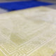 Detailed texture of offwhite Rectangle Couple Janamaz, showcasing premium quality and intricate design for ceremonial use.